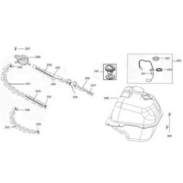 Benzinetank - Tankvlotter - Vacuümkraan Benzhou YY80T-18 YY50QT(-18) zwart