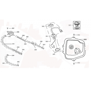Benzinetank - Tankvlotter - Vacuümkraan Berini Napoli 125 wit