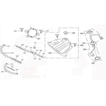 Benzinetank - Tankvlotter - Vacuümkraan BTC Legend rood