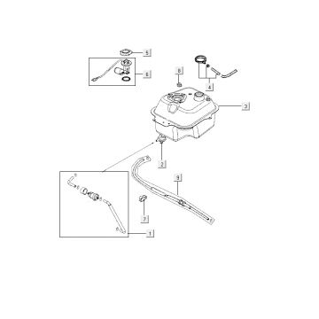 Benzinetank - Tankvlotter - Vacuümkraan Kymco Agility RS 4-takt wit 09