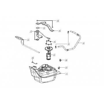 Benzinetank - Tankvlotter - Vacuümkraan Kymco Like 50 Euro 4 2018→ Benzinetank Kymco MXU 150