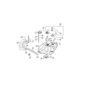 Benzinetank - Tankvlotter - Vacuümkraan Kymco Super9 50 2-takt AC oud model sportblauw