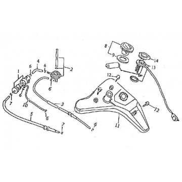 Benzinetank - Tankvlotter - Vacuümkraan Pronto Amaro 125