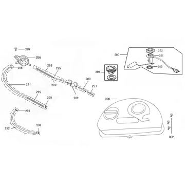 Benzinetank - Tankvlotter - Vacuümkraan Rover Riva II titanium