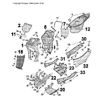 Kappen - Beplating - Helmbak Peugeot Tweet Evo antartica white (K7)