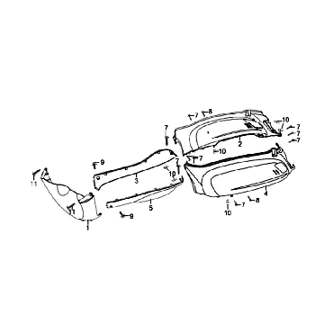 Motorschermen - Zijskirts - Onderspoiler Sym Fiddle White WH8018P