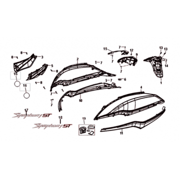 Beplating Sym Symphony ST 200I Light black (BK-7C)