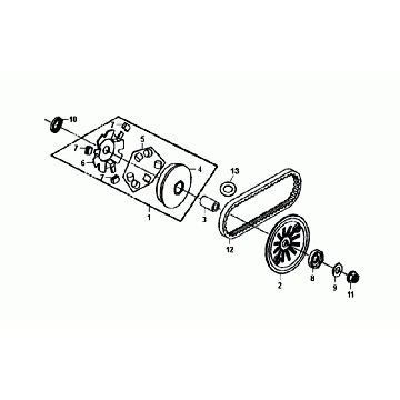 Variateur - V-snaar Sym Mio 50i