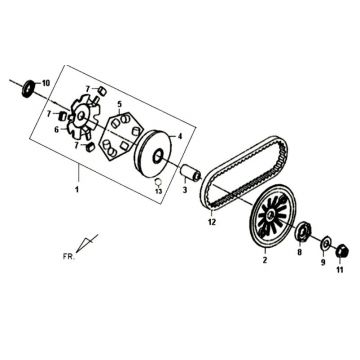 Variateur - V-snaar Sym Tonik (WH8018P) white