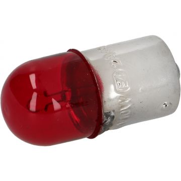 Lamp BA15s (rechte pinnen) 12V 10W rood