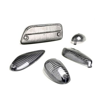 Knipperlichtglazen BGM Original set van 5 Piaggio NRG MC2 zwart