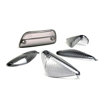 Knipperlichtglazen BGM Original set van 5 Piaggio NRG MC3 zwart