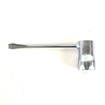 Bougiesleutel + schoevendraaier achterzijde bromfiets diameter 14mm SW 21