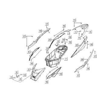 Motorschermen - Helmbak - Achterdrager Kymco VP50 4-takt ACtecho silver