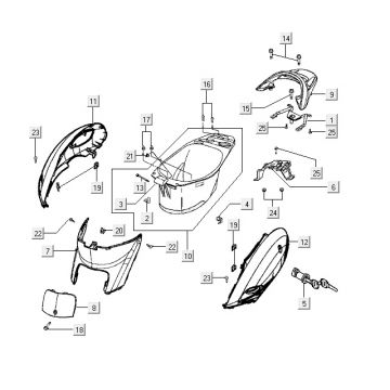 Motorschermen - Helmbak - Achterdrager Kymco Yup 50 2-takt AC zilver