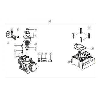 Carburateur Kymco Like 200i Wit