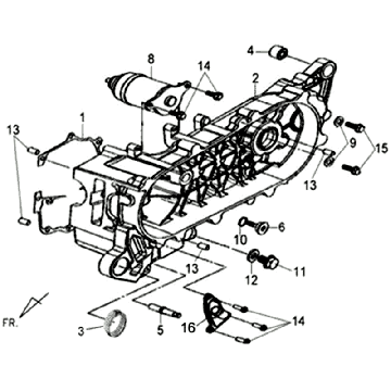 Carter - Startmotor Sym Jet 4 (R086) red