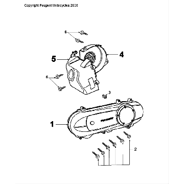 Carterdeksel Peugeot Speedfight 4 50 2-takt LC wit