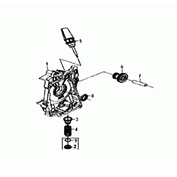 Carterhelft rechts - Oliefilter - Peilstok Sym Orbit II Euro 4 Mat Gray