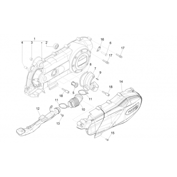 Carterdeksel Piaggio Liberty 50 4-takt AC IGET 3V Euro 4