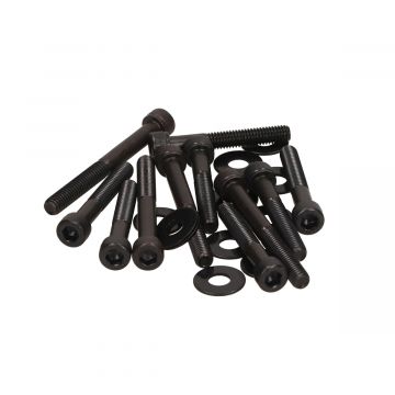 Carterdeksel bout set aluminium Peugeot/Kymco zwart