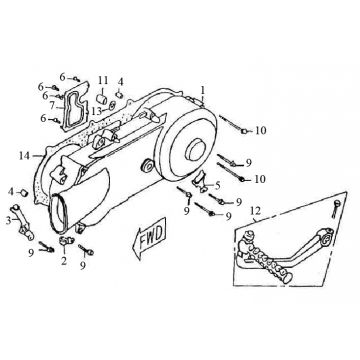 Carterdeksel - Kickstartpedaal Turbho RG 125