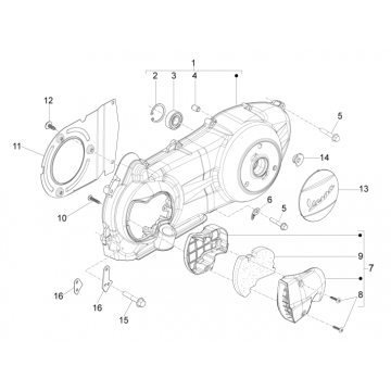 Carterdeksel Vespa GTS 250 ie 2005-2016 (zonder ABS)