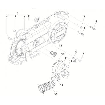 Carterdeksel Vespa Sprint 50 4-takt IGET 3V Euro 5