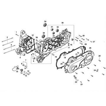 Carter - Carterdeksel - Kickstarteras- Carterkap Peugeot V-Clic 50 4-takt AC