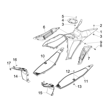 Treeplank - Voetensteun Gilera Runner 50 SP 50 2-takt LC 2010-2017