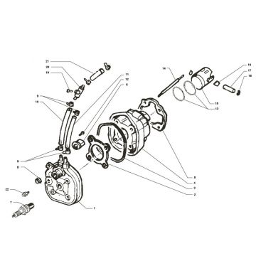 Cilinder - Zuiger Yamaha Aerox 50 2-takt LC