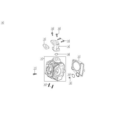 Cilinderkop Kymco Activ 50 4-takt zilver