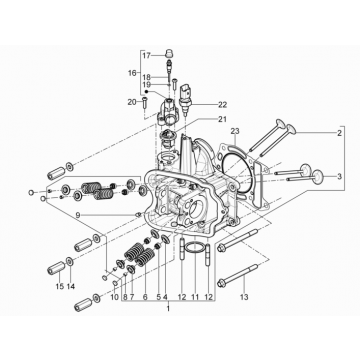 Cilinderkop Piaggio Beverly 350 Sport Touring Euro 3 2013-2014