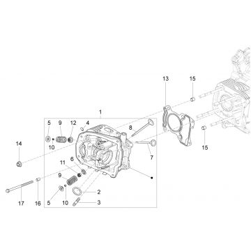 Cilinderkop Vespa Sprint 125 3V IE ABS Euro 5 2021