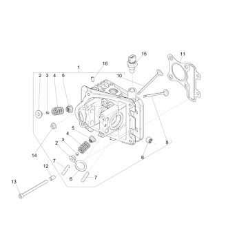 Cilinderkop Piaggo Zip 50 4-takt IGET 3V Euro 4