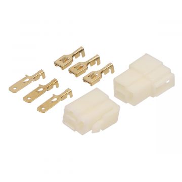 Connector/Stekker plug set 3-pins (6.3mm) 8-delig Elec