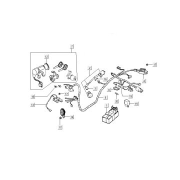 Contactslot - Kabelboom - Bobine - CDI Kymco People 50 2-takt rood