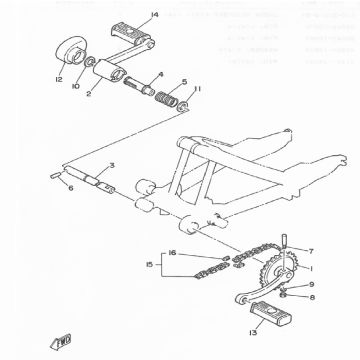 Crankstel - pedalen Yamaha DT-50 MX