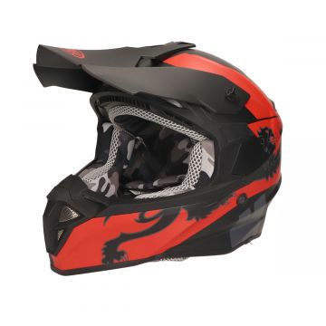 Crosshelm Malossi HM2 mat zwart/rood