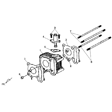 Cilinder - Koppakking - Voetpakking Sym Allo (WH871) champagne