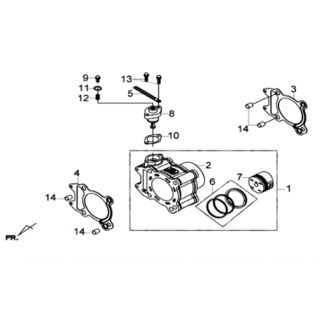 Cylinder met zuiger Sym Joymax 300I ABS E3 2014-2016