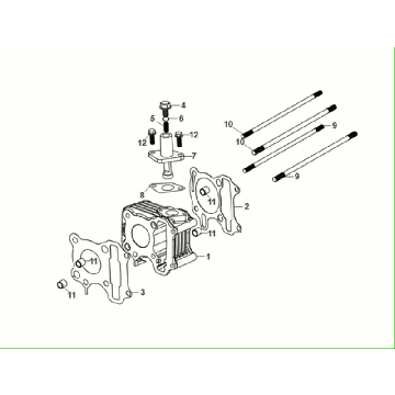 Cilinder - Koppakking - Voetpakking Sym Fiddle ll Euro 5