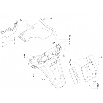 Achterspatbord Piaggio MP3 500 LT Sport 2014-2016