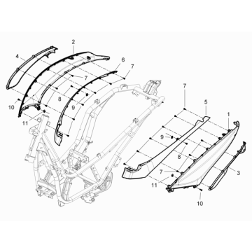 Motorschermen - Spoiler Piaggio Beverly 350 Sport Touring Euro 3 2013-2014 zwart 94