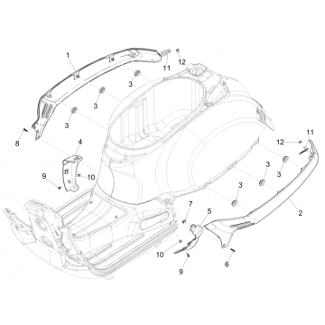 Motorschermen - Zijskirts Vespa GTS 250 ie 2005-2016 (zonder ABS) grijs 770/B