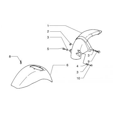 Voorspatbord - Achterspatbord Piaggio Zip RST 50 2-takt AC