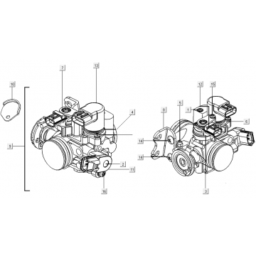 Gasklephuis Kymco Xciting 500R EVO