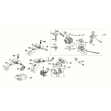 ECU - Gasklephuis - Injector- Inlaatspruitstuk Sym Fiddle ll Euro 5