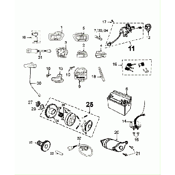 Elektrische delen - Bendix - Startmotor - Accu Peugeot Tweet Evo Euro 4