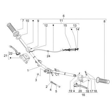 Stuur - Remcilinder - Remhevels - Handvatten Piaggio Fly 50 4-takt AC